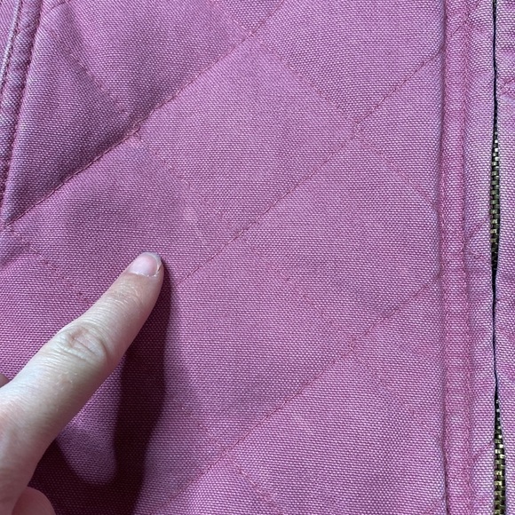 Field & Forest Pink Canvas Sherpa Lined Vest Size Medium - Picture 9 of 9
